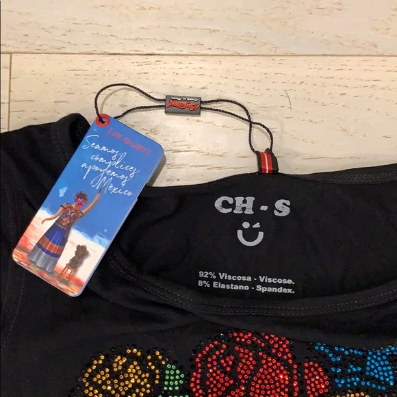 📌NWT i AY GÜEY embellished Skull with Roses Shirt - Picture 3 of 5